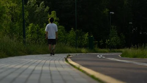 Male in the side of the road Stock Photos