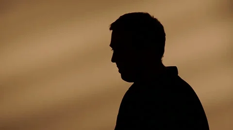 Male silhouette talking Stock Footage 32257968