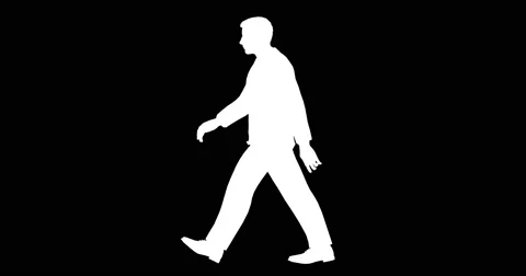 Male Silhouette Walking Loop Horizontal Stock Footage 67319494