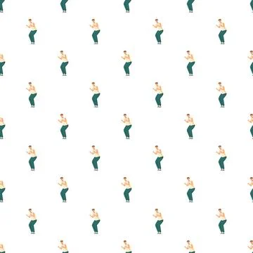 Male singer performing music pattern on white background Stock-Illustration
