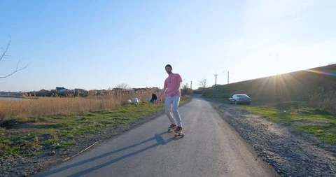 Male with skateboard Stock Footage 126957838