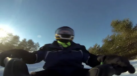 Male Snowmobiling Vídeo Stock 44401612