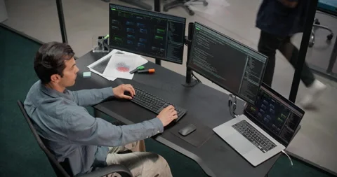 Male Software Developer Working in Office Stock Footage 321012401