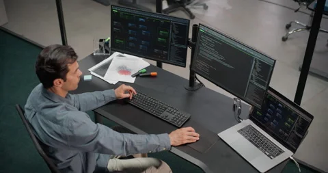 Male Software Developer Working in Office Stock Footage 321012477