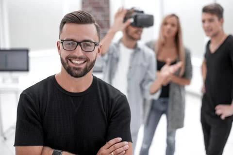 Male software programmer testing a new app Stock Photos