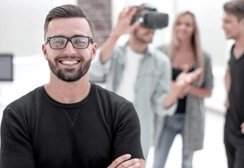 Male software programmer testing a new app Stock Photos