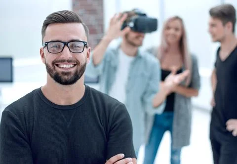 Male software programmer testing a new app Stock Photos