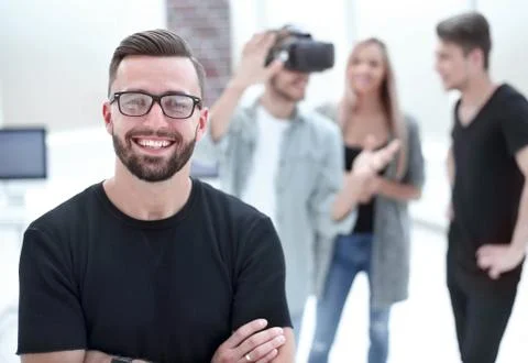 Male software programmer testing a new app Stock Photos