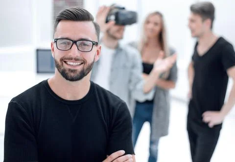 Male software programmer testing a new app Stock Photos