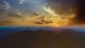 The male standing on the mountain against beautiful cloud stream. time lapse 4k or 4k+ Resolution