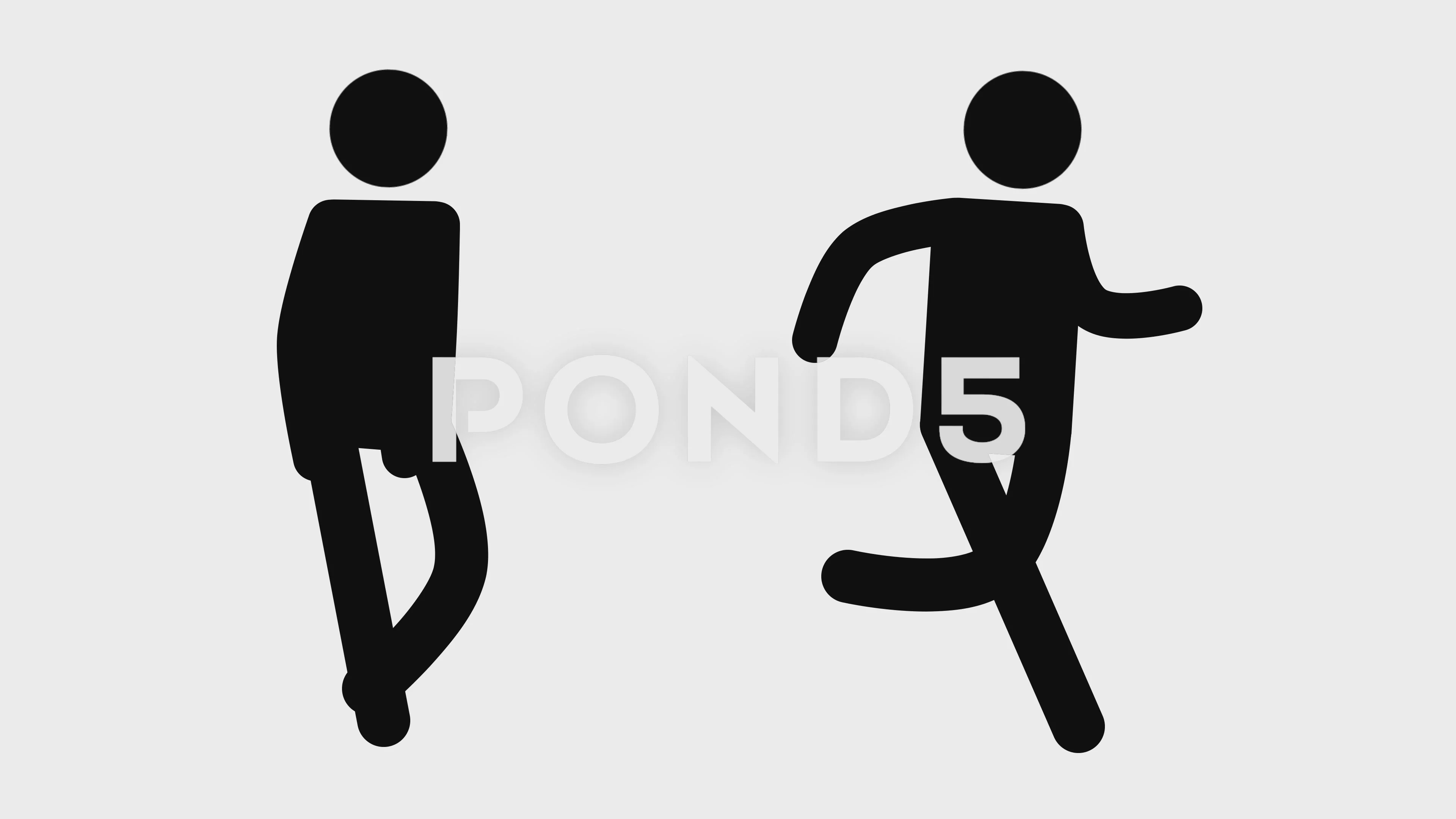 Male stick figure character walk and run... | Stock Video | Pond5
