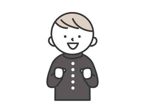 A male student with an excited expression. Stock Illustration