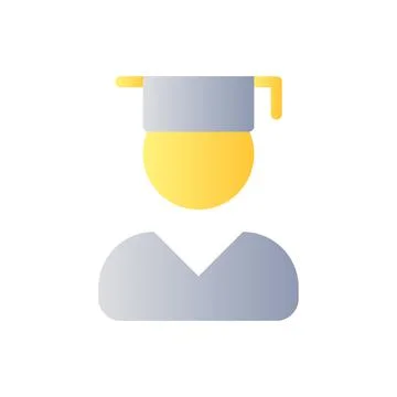 Male student flat gradient two-color ui icon 스톡 일러스트