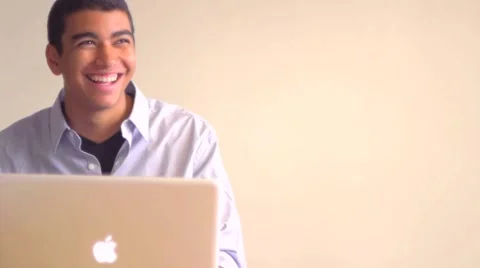Male Student Laughs Stock Footage 6449699