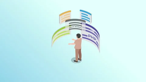 Male student studying coding lesson in metaverse Stock Footage 223457176