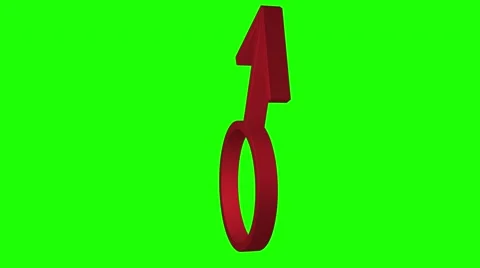 Male symbol 3d green screen loop mars sign red Stock Footage 59129431
