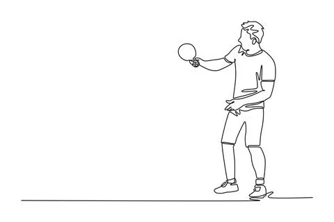 Male table tennis player blocking opponent smash attack Stock Illustration