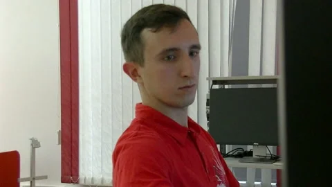 A male teacher drawing a graph using Interactive Projector Board, 21st century Stock Footage 85521804