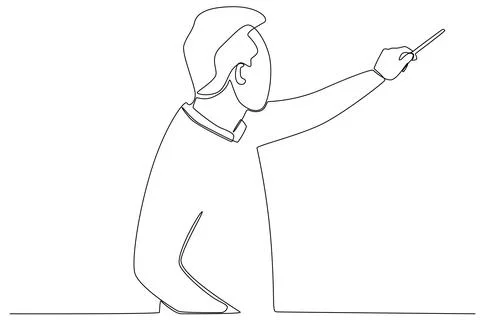 A male teacher explaining the lesson in front of the class Stock Illustration