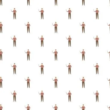 Male teacher presenting with pointer stick seamless pattern Stock Illustration