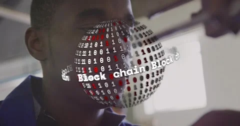 Male tech grabbing part, aligning under drill, securing for quality; blockchain Stock Footage 321099656