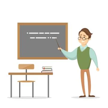 Male techer at class. Illustrazione stock