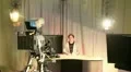 Male teen presenter in television studio 2 HD Footage