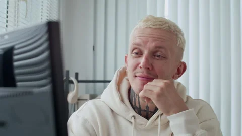 Male Tester Finding Bug in Coding Script on Computer 動画素材 303559197