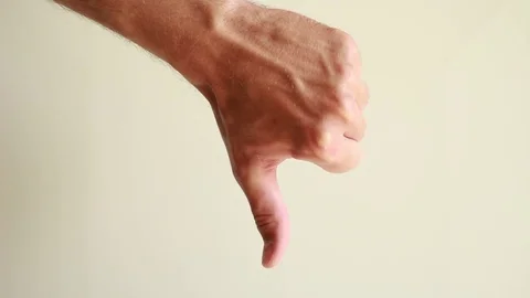 Male thumb lowering down 스톡 동영상 75048783