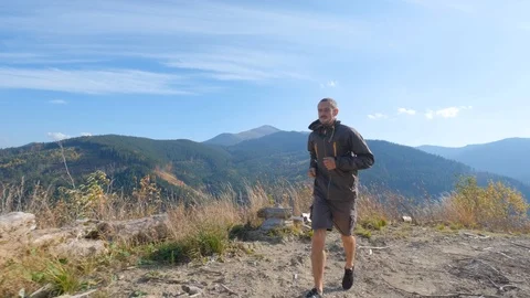 Male trail runner Stock Footage 121315642
