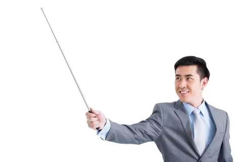 Male training specialist with pointer stick Stock Photos