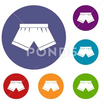Male underwear icons set Stock Illustration
