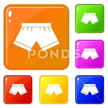 Male underwear icons set vector color Stock Illustration