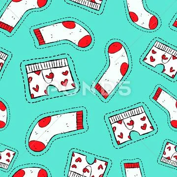 Male underwear patch icon seamless pattern Stock Illustration