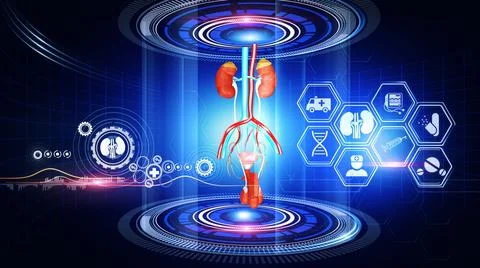 Male Urinary SystemVirtual Reality Illustrazione stock