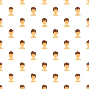 Male user profile avatar repeating vector pattern Stock Illustration