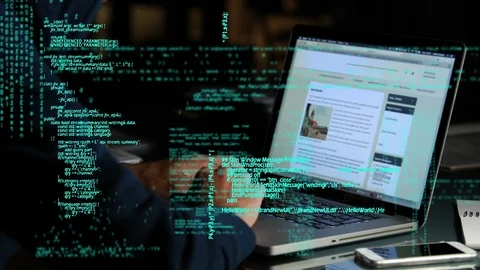 Male using a laptop Stock Footage 107675431