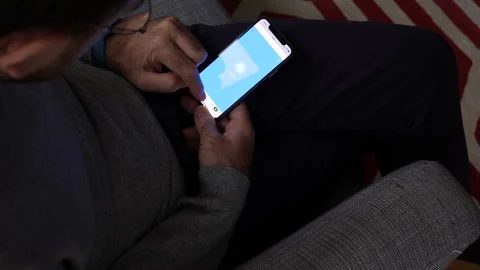 Male using Shazam application that can identify music, movies, advertising 스톡 동영상 250515262