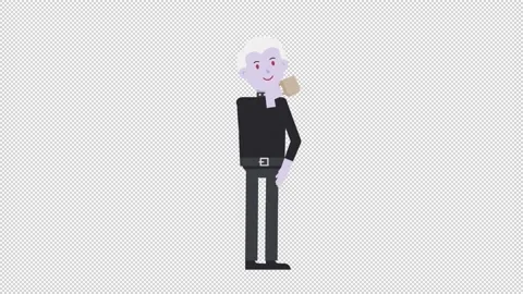 Male Vampire Drinking Coffee Stock Footage 205051094
