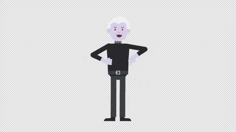 Male Vampire Pointing Below Video stock 205051182