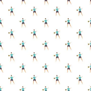 Male volleyball player pattern playing ball Illustrazione stock