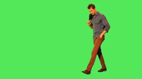 Male walking to work Stock Footage 12141735