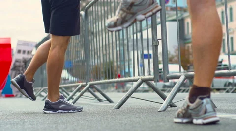 Male warming up before competition. Stock Footage 68102140