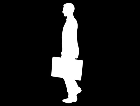 Male White Suitcase Loop Side with Alpha Channel Video stock 85941449