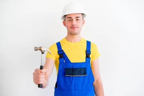 Male worker in hardhat Stock Photos