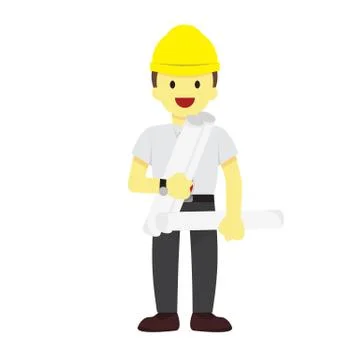 Male Worker With Planning Papers Vector Illustration Graphic Stock Illustration