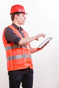 Male worker with tablet. Stock Photos