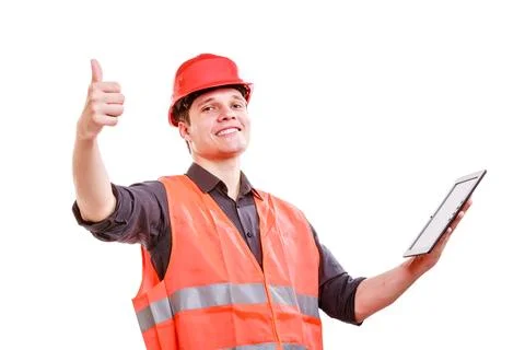Male worker with tablet. Stock Photos