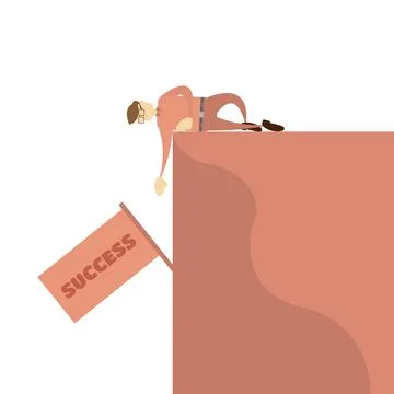 A male worker is taking risks to achieve success Illustrazione stock