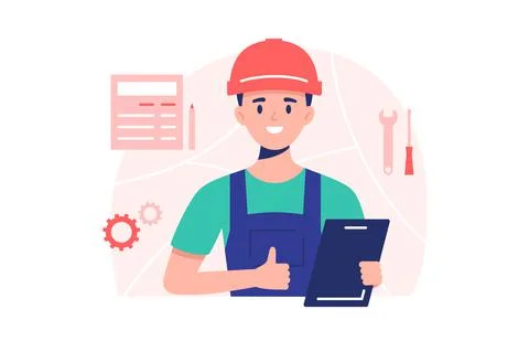 Male worker in uniform Stock Illustration